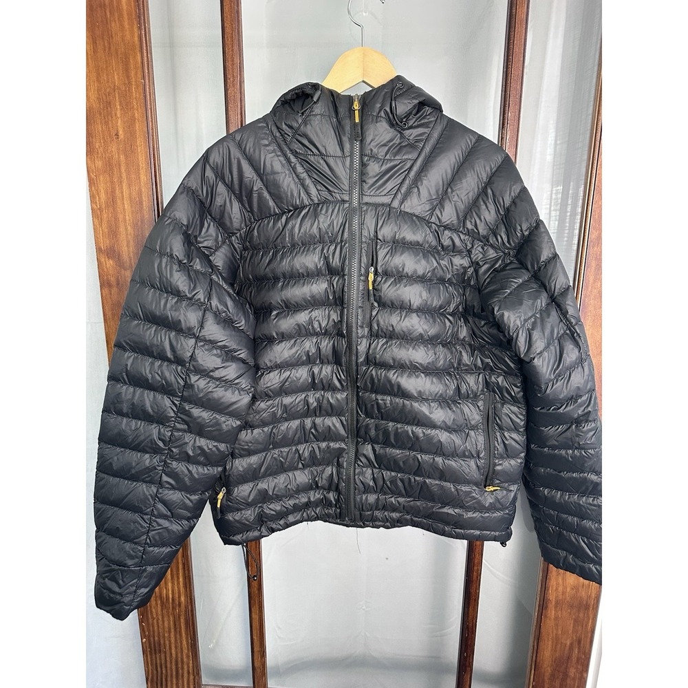 Men's Jacket Packable Down Hooded Lightweight Size L Puffer Coat Outer HARD LAND